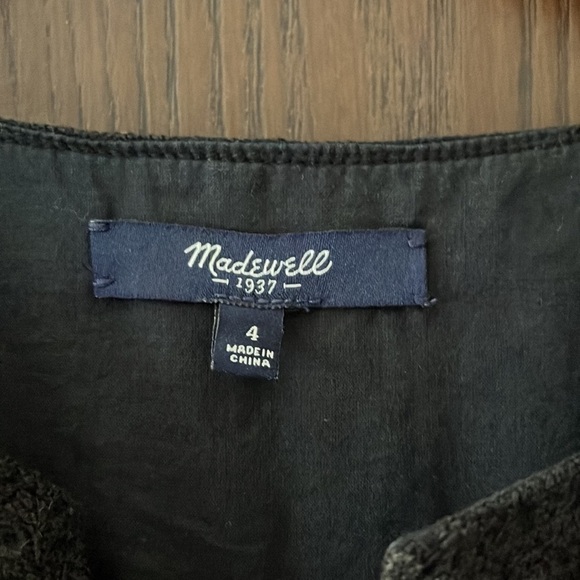 Madewell black sleeveless dress with embroidered top and bottom and designs. 4 - Picture 5 of 10